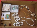 7 Necklaces, Gold, Beads and Shells, 8 Pendants