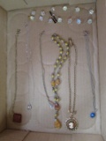 7 Necklaces, silver heart, beads and more