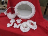 8pc Plastic Hobnail Decorations, mirror, mirror with lights