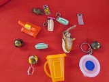 Assortment of Trinkets, keychains, bells, Oscar Mayer, more