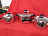 Revere Ware pots with lids