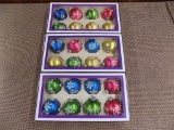 3 full boxes of Glass ornaments by Krain and Canton inc