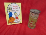 Ideal Tammy & Pepper Bank Book, Plastic Tin Cylinder