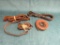 4 vintage leather slings/belts, 2 are military style, all in various conditions,