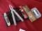 Lot of 5 knives. Frost cutlery, swiss army, gerber