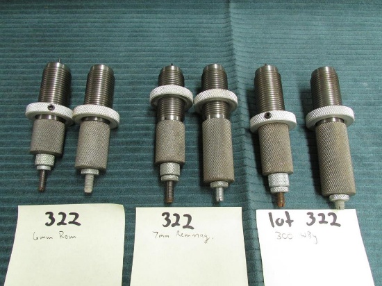 3 sets of reloading dies. 6mm rem, 7mm rem mag, 300 WBY