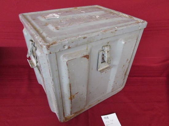 Very large steel ammo can.