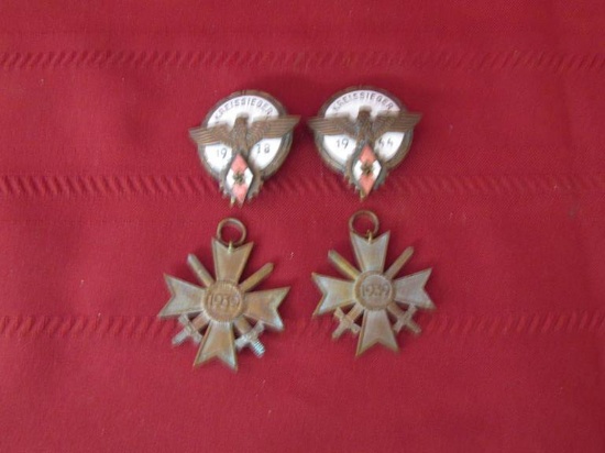 4 vintage german nazi medals. G. Brehmer Markheukirchen. 1918. 1944. 1939