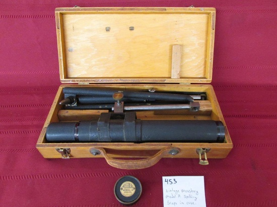 Vintage Mossberg Model A spotting scope in case