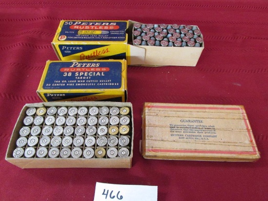 Vintage Ammo boxes. Peeters rustless. 38spl 50rd. approx 90pc brass.