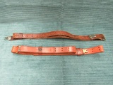 vintage leather military style slings, both for one money