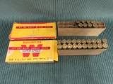 348 win ammo, 2 vintage boxes with with a total of 28 rds,