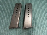 2 P38 single stack 9mm magazines, metal, 7 rds each, by the piece