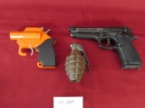 Orion XII flare gun. FFX Decommissioned Grenade. Prop Beretta 92