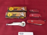 2 Travelers companions by frost cutlery. 3 swiss army knives. 1 national blade