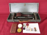 shooters box with winchester model 52 leather sling and Lyman sight inserts
