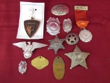 11 vintage badges and medals. Police, range, Sheriff and more
