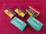 5 vintage boxes of 22 cal ammo.3 boxes 22lr. 2 boxes 22s