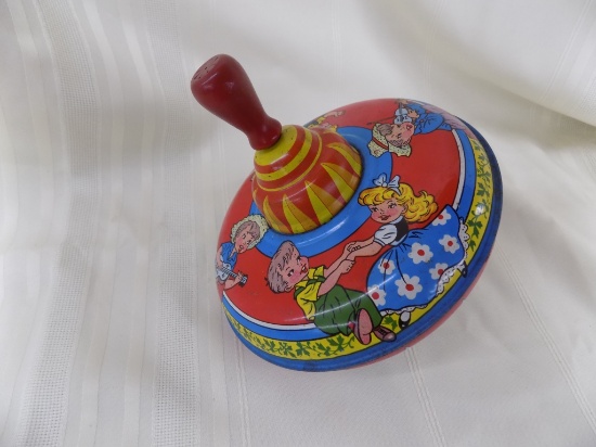 Vintage 1950's Ohio Art spinning top, lithograph