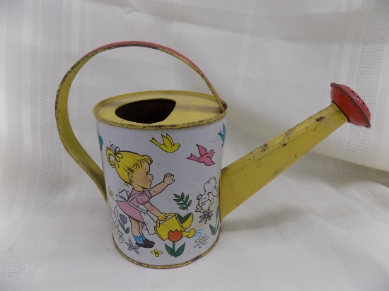 J. Chein Tin Watering Can 7" tall, 10" wide