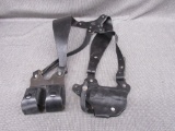 Old west shoulder holster & 2 HKS speedloaders36