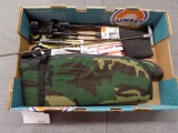 Rifle accessories lot. soft case, bi-pod, and more