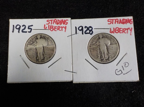 G10  G  (2) Quarters 1925, 1928 - Standing Liberty