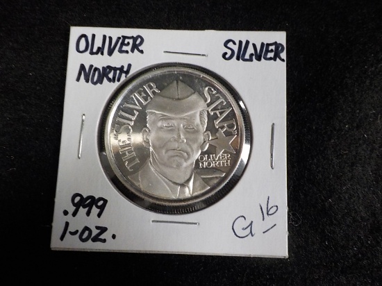 G16  Silver Round - .999 Silver 1 oz. - Oliver North