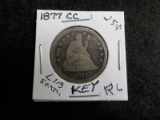 R6  G  Quarter 1877-CC Liberty Seated KEY COIN