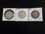 R17  AG/G  (3) Quarters 1894, 98, 99 Barber - 3 X $