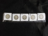 R21  G/AG  (5) Quarters 1902, 04, 07, 09-D, 16-D Barber - 5 X $