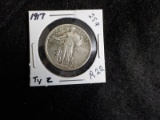 R22  F  Quarter 1917 Standing Liberty Type 2 KEY COIN