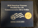T27  UNC  Silver Dollar 2010 American Disabled Veterans
