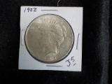 J5  AU  Silver Dollar 1922