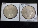 J17  EF  (2) Silver Dollars 1923, 1923-S - 2 X $