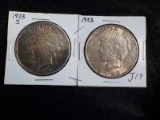 J19  EF/AU  (2) Silver Dollars 1923, 1923-S - 2 X $