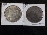 H16  VG  (2) Silver Dollars 1888-0, 1889-0 (Dark Toning) - 2 X $