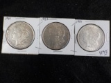 H35  AU/UNC  (3) Silver Dollars 1921 Morgan - 3 X $