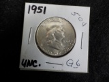 G6  UNC  Half Dollar 1951 - Franklin