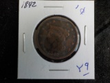 Y9  VG  Large Cent 1842