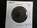 Y13  VG  Large Cent 1847