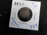 Y24  F  Three Cent 1852 Silver