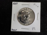 P1  Proof  Half Dollar 1957 Franklin