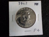 P4  Proof  Half Dollar 1962 Franklin