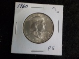 P5  GemUNC  Half Dollar 1960 Franklin
