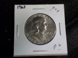 P6  GemUNC  Half Dollar 1963 Franklin