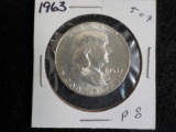 P8  GemUNC  Half Dollar 1963 Franklin