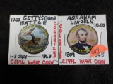 G9  UNC  (2) Half Dollars - Lincoln - Gettysburg (Colorized) - 2 X $