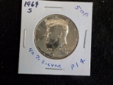 P14  Proof  Half Dollar 1969-S Kennedy - 40% Silver
