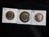 P17  UNC/Proof  (3) Half Dollars 1976, 76-D, (Proof) 76-S Kennedy - 3 X $